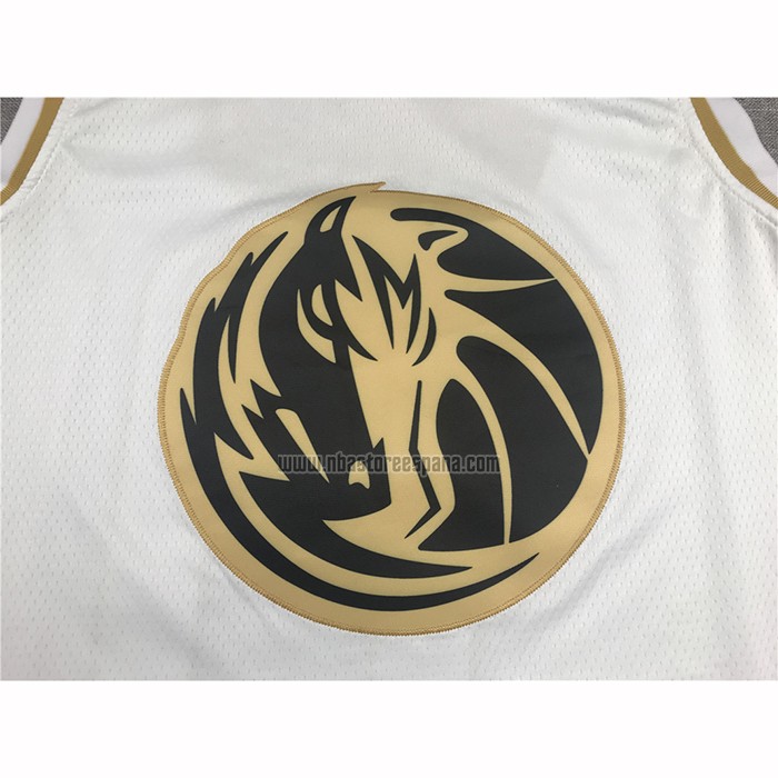Camiseta Golden Edition Dallas Mavericks Luka Doncic NO 77 Blanco